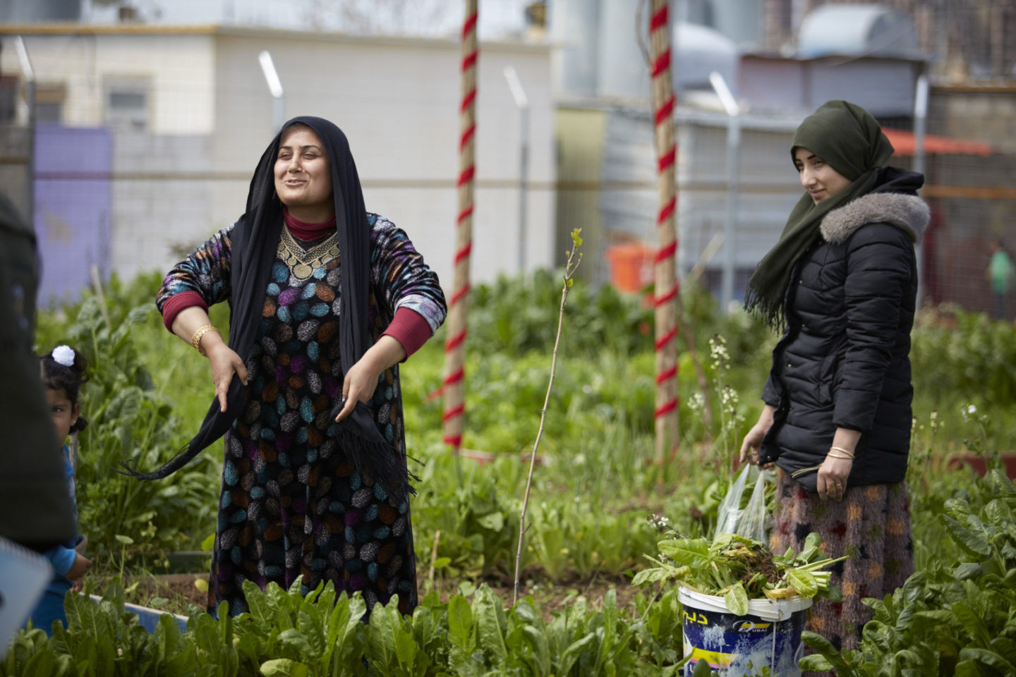 Two women in garden