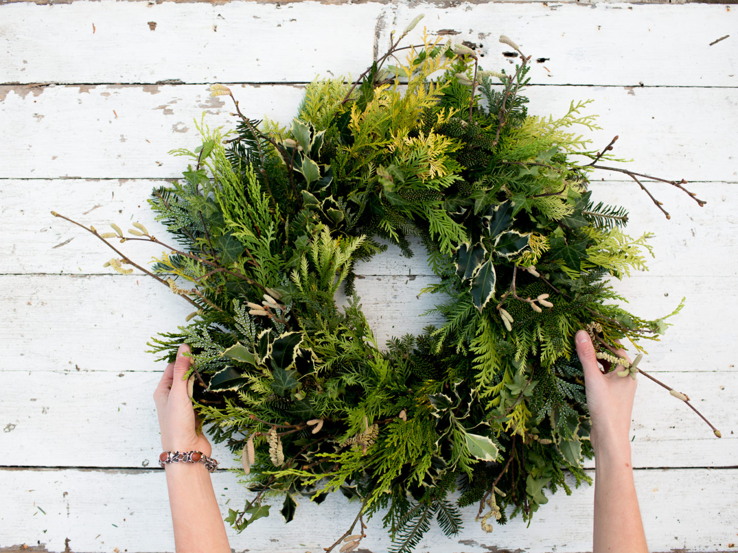 Foraged evergreen wreath